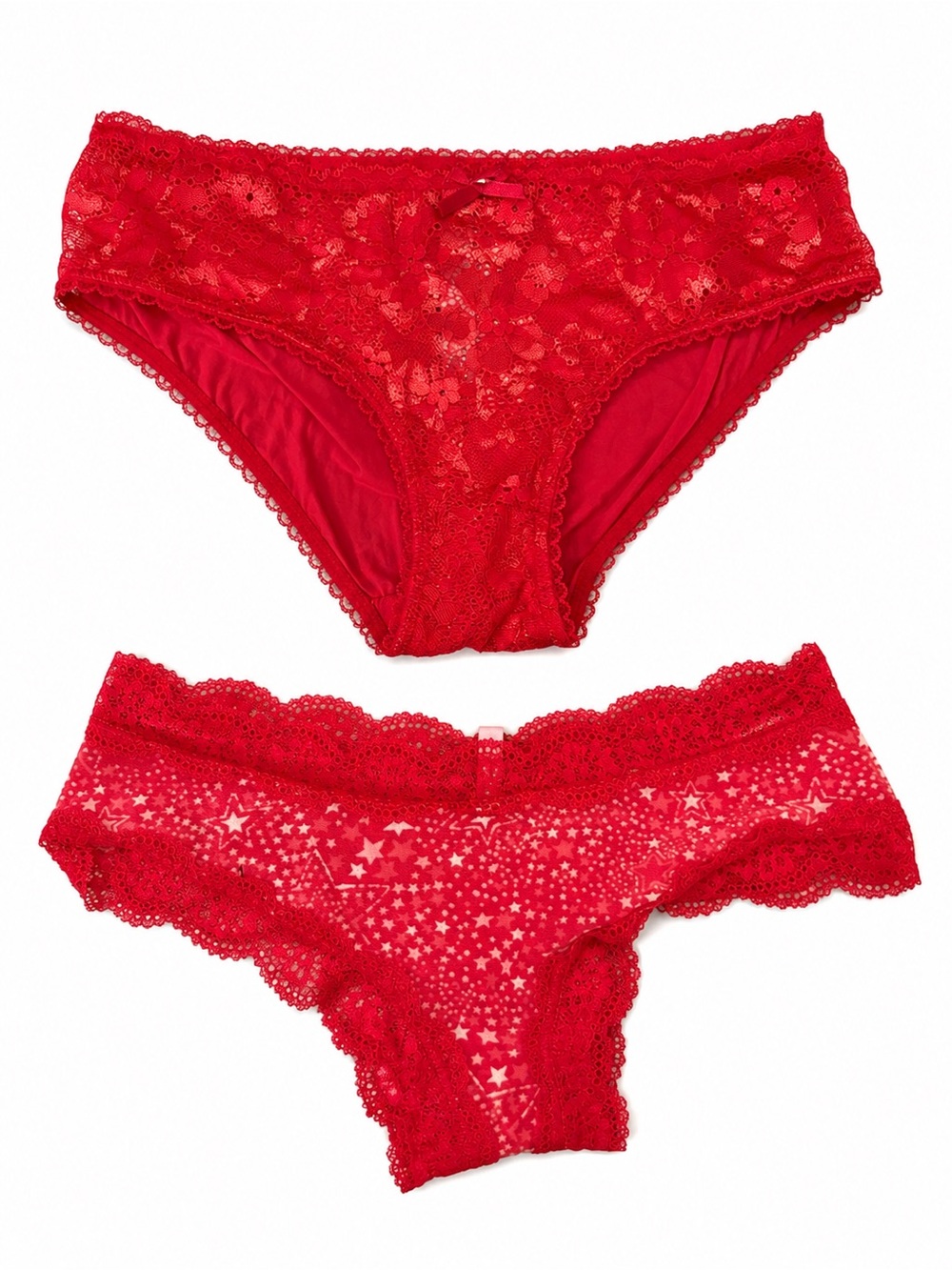 EUC Victoria’s Secret Red Lace Panty Bundle XS Body by Victoria & PINK